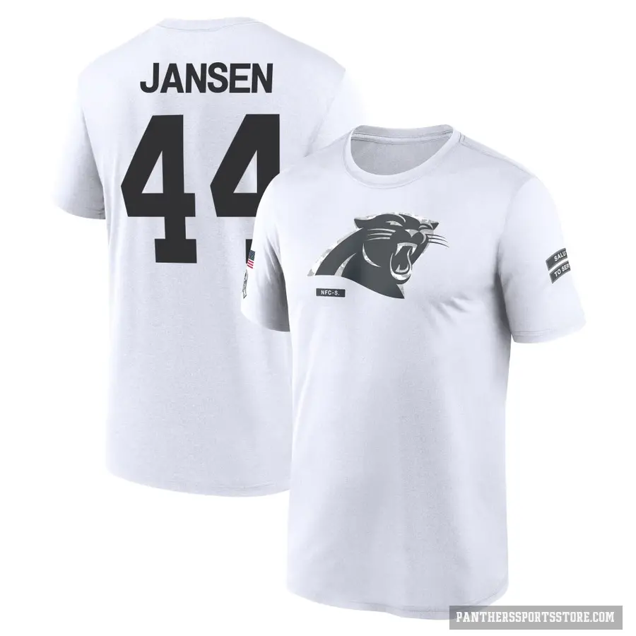 Youth ＃44 JJ Jansen Carolina Panthers White 2024 Salute to Service Performance T-Shirt