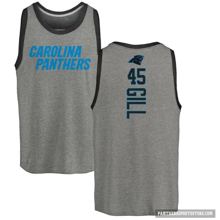 Youth ＃45 Cam Gill Carolina Panthers Ash Backer Tank Top
