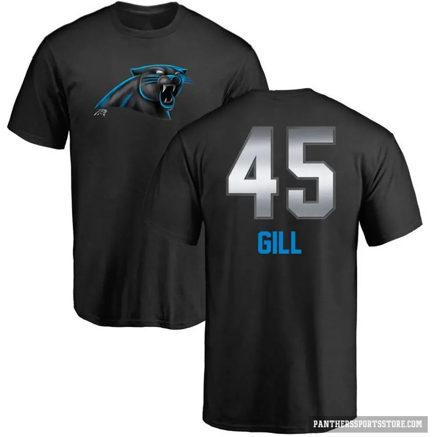 Youth ＃45 Cam Gill Carolina Panthers Black Midnight Mascot T-Shirt