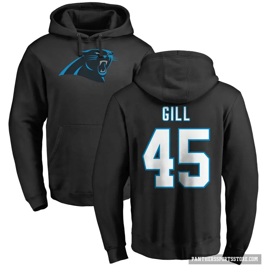 Youth ＃45 Cam Gill Carolina Panthers Black Pro Line Logo Pullover Hoodie