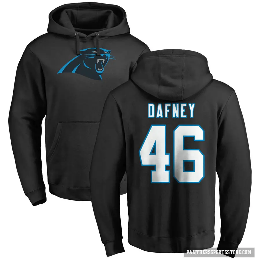 Youth ＃46 Dominique Dafney Carolina Panthers Black Pro Line Logo Pullover Hoodie