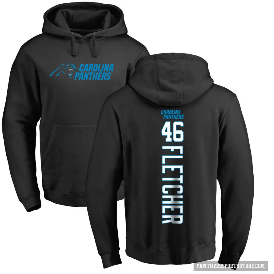 Youth ＃46 Thomas Fletcher Carolina Panthers Black Pro Line Backer Pullover Hoodie