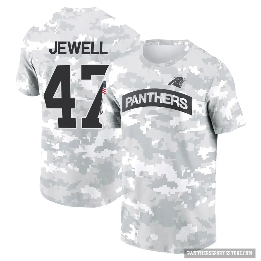 Youth ＃47 Josey Jewell Carolina Panthers Camo Arctic 2024 Salute to Service Performance T-Shirt