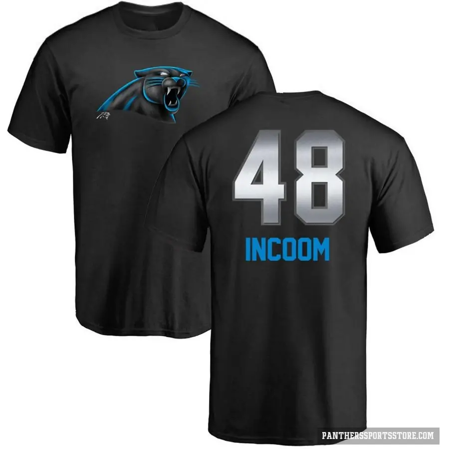 Youth ＃48 Thomas Incoom Carolina Panthers Black Midnight Mascot T-Shirt