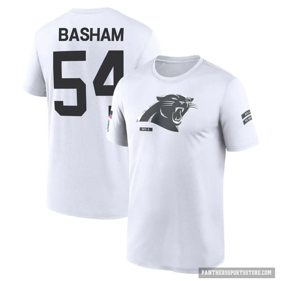 Youth ＃54 Boogie Basham Carolina Panthers White 2024 Salute to Service Performance T-Shirt