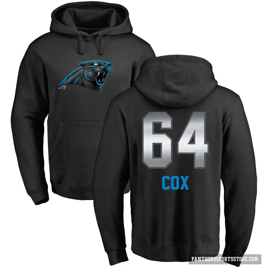Youth ＃64 Bryan Cox Carolina Panthers Black Midnight Mascot Pullover Hoodie