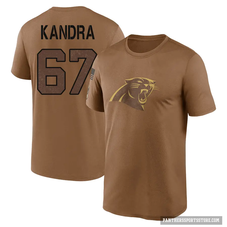 Youth ＃67 Luke Kandra Carolina Panthers Brown 2023 Salute To Service Performance T-Shirt