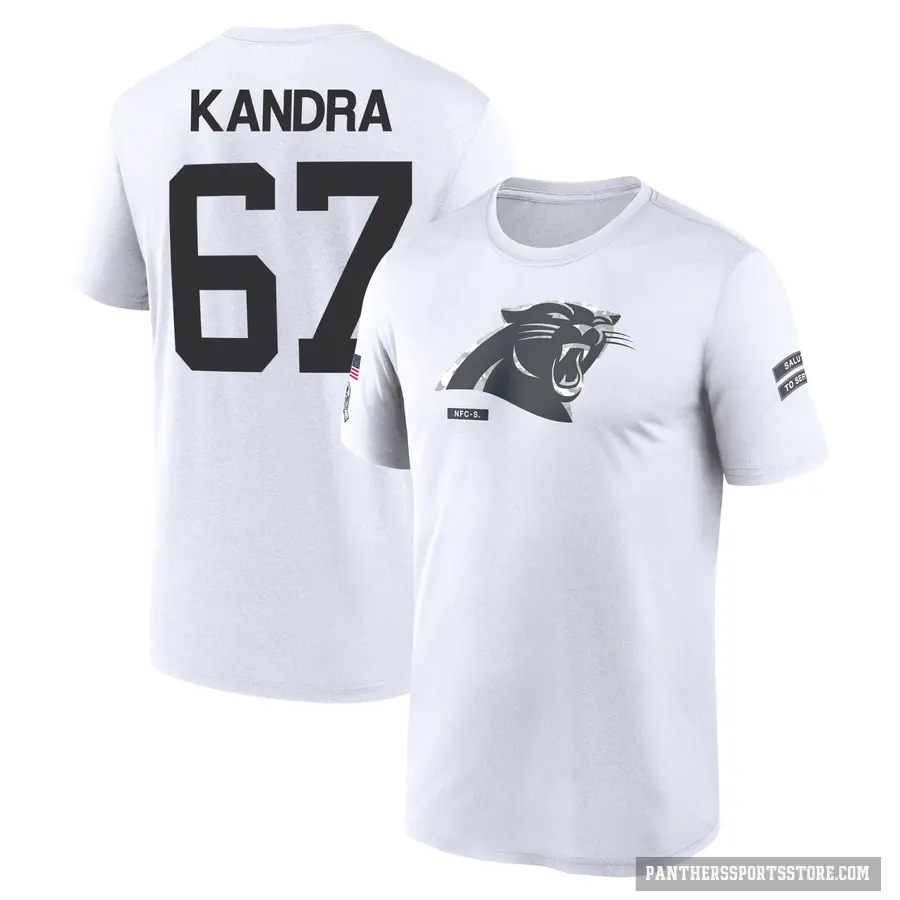 Youth ＃67 Luke Kandra Carolina Panthers White 2024 Salute to Service Performance T-Shirt