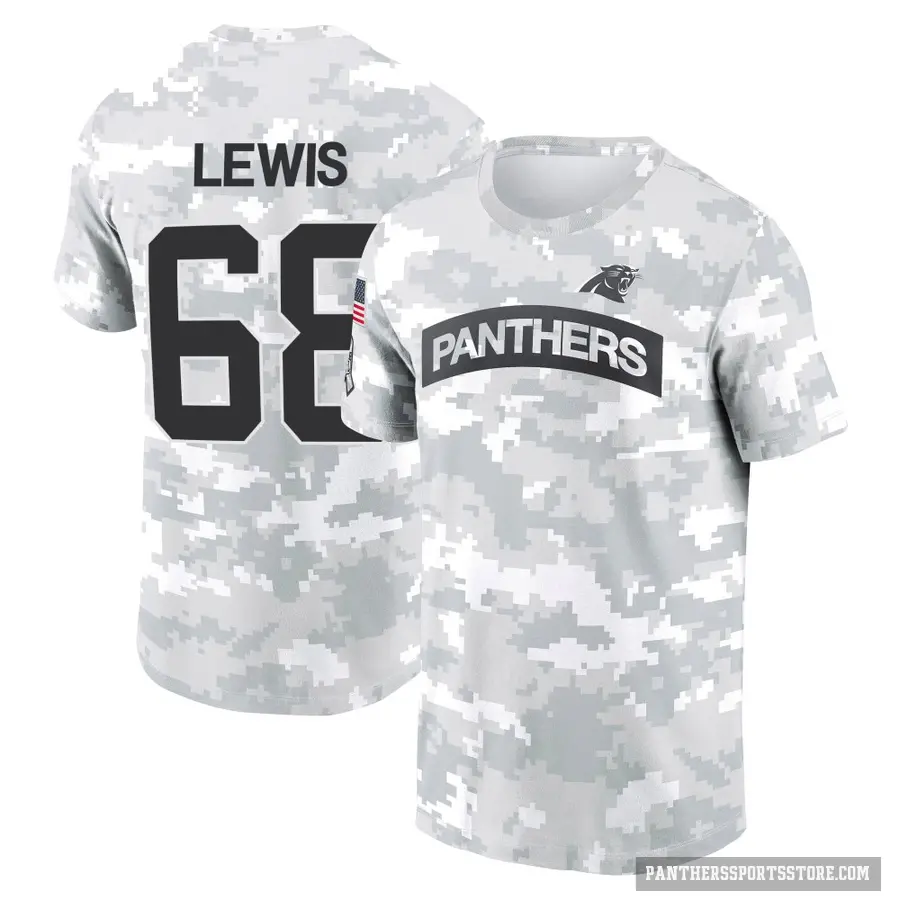 Youth ＃68 Damien Lewis Carolina Panthers Camo Arctic 2024 Salute to Service Performance T-Shirt