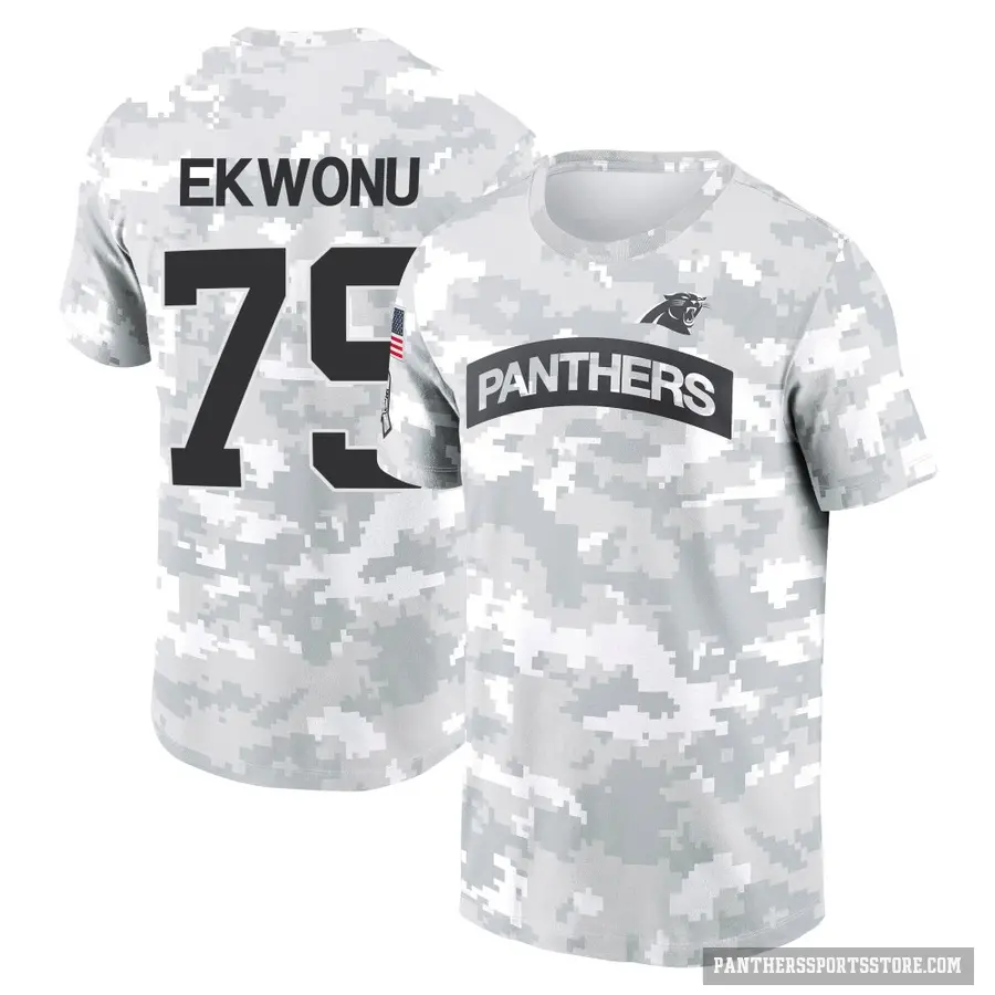 Youth ＃79 Ikem Ekwonu Carolina Panthers Camo Arctic 2024 Salute to Service Performance T-Shirt
