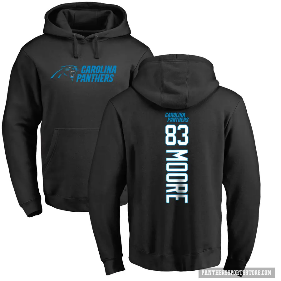 Youth ＃83 David Moore Carolina Panthers Black Pro Line Backer Pullover Hoodie