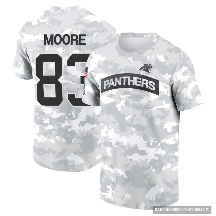 Youth ＃83 David Moore Carolina Panthers Camo Arctic 2024 Salute to Service Performance T-Shirt