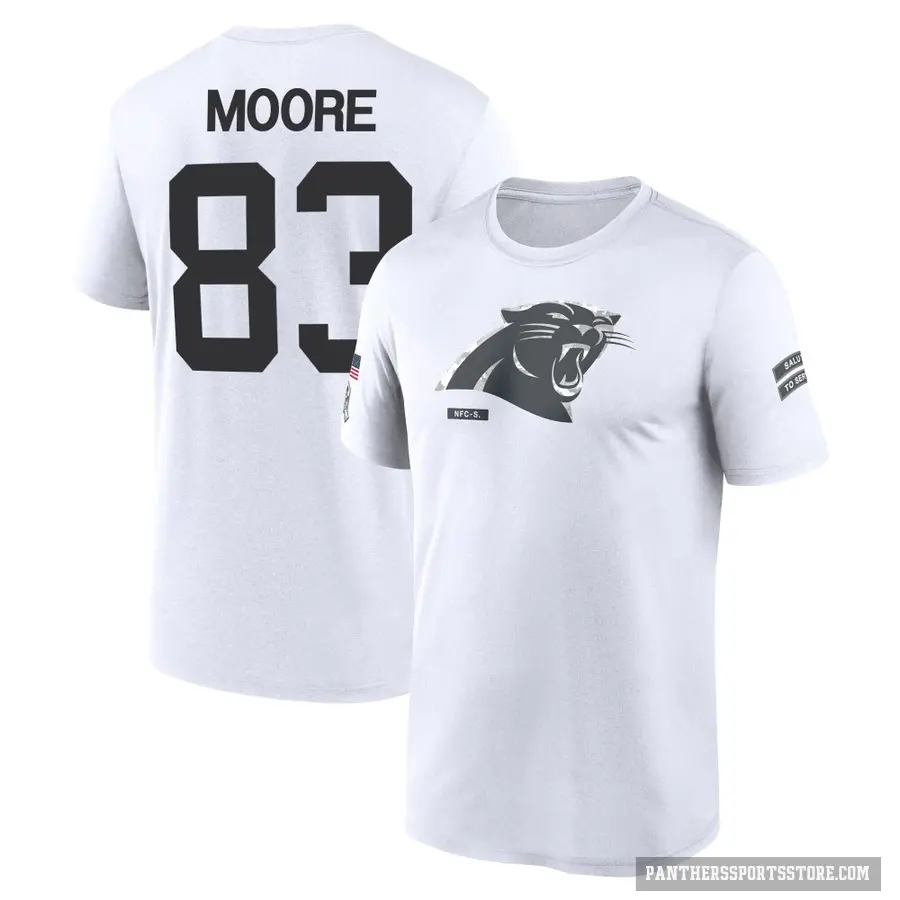 Youth ＃83 David Moore Carolina Panthers White 2024 Salute to Service Performance T-Shirt