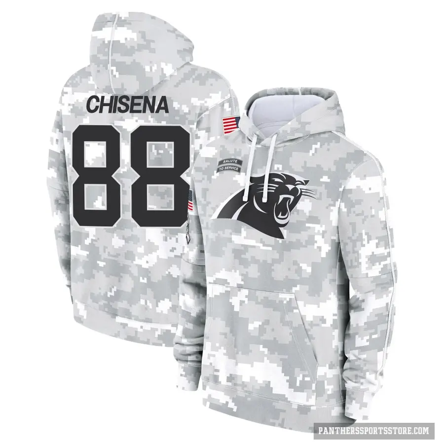 Youth ＃88 Dan Chisena Carolina Panthers Arctic Camo 2024 Salute to Service Club Fleece Pullover Hoodie