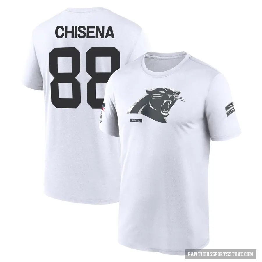Youth ＃88 Dan Chisena Carolina Panthers White 2024 Salute to Service Performance T-Shirt