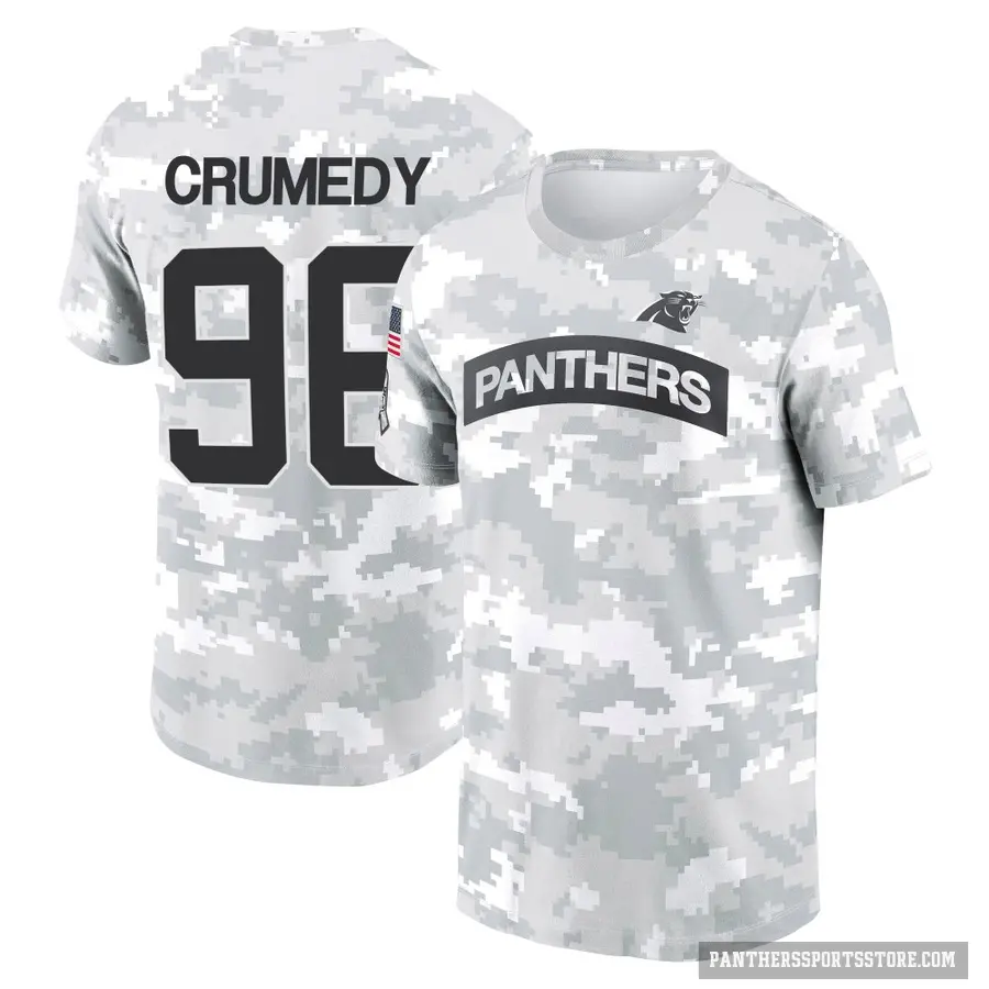 Youth ＃96 Jaden Crumedy Carolina Panthers Camo Arctic 2024 Salute to Service Performance T-Shirt