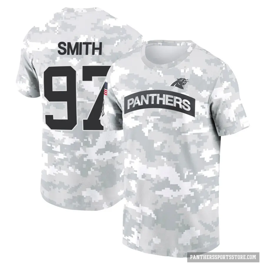Youth ＃97 T.J. Smith Carolina Panthers Camo Arctic 2024 Salute to Service Performance T-Shirt